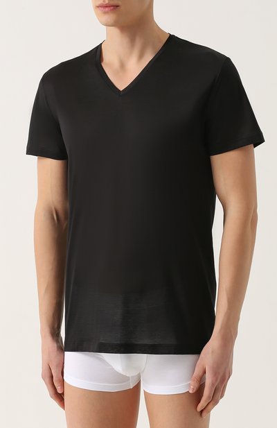 Хлопковая футболка с v-образным вырезом LA PERLA, арт. 0020152, фото 3