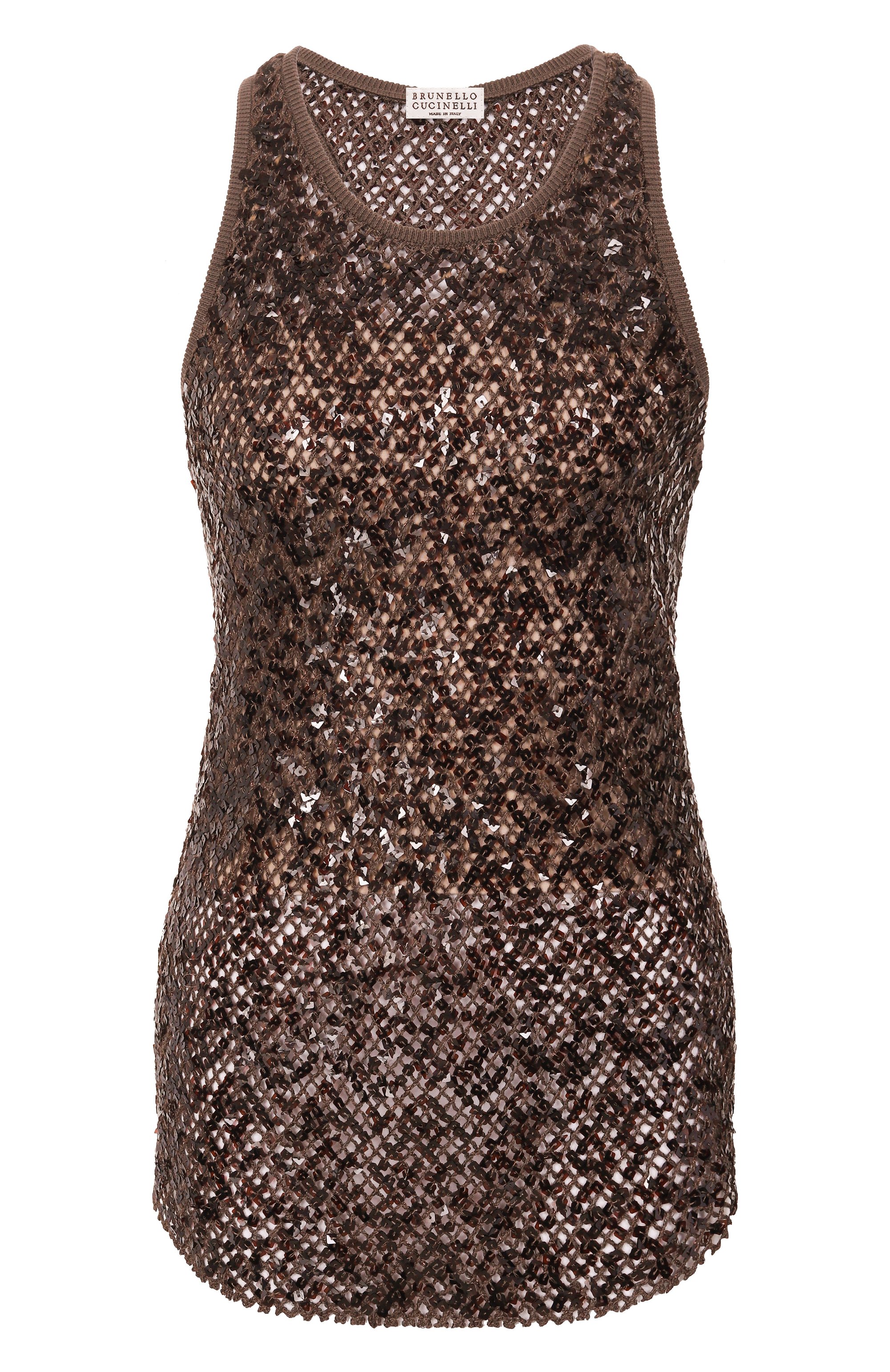 Топ с отделкой пайетк�ами BRUNELLO CUCINELLI, арт. MRTR20920, фото 1