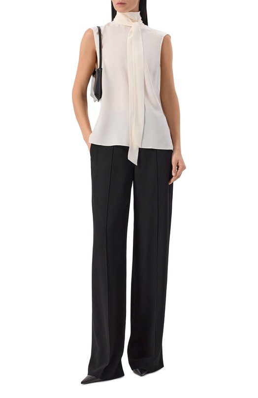 Шелковый топ BOSS 50553919 Кремовый  50553919 Фото 2