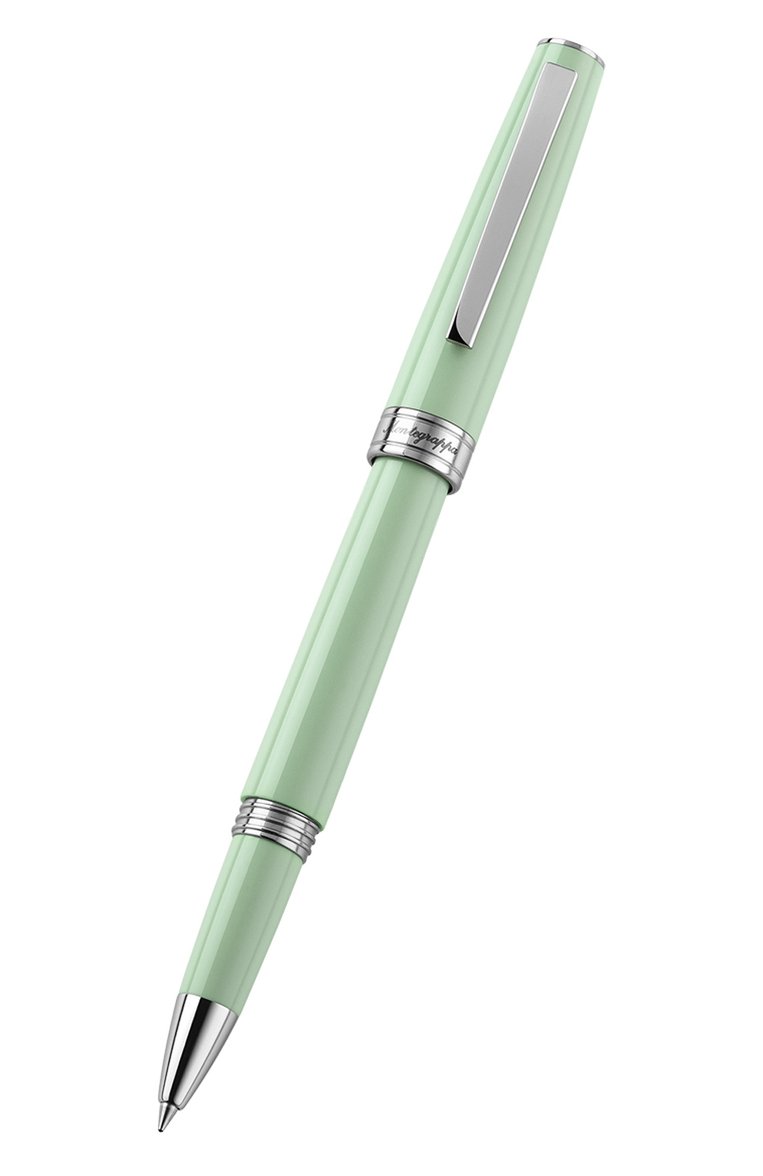 Ручка-роллер MONTEGRAPPA светло-зеленого цвета, арт. ISA1RRAG | Фото 3 (Региональные ограничения белый список (Axapta Mercury): Не проставлено; Нос: Не проставлено; Материал сплава: Сталь; Ограничения доставки: m-style)