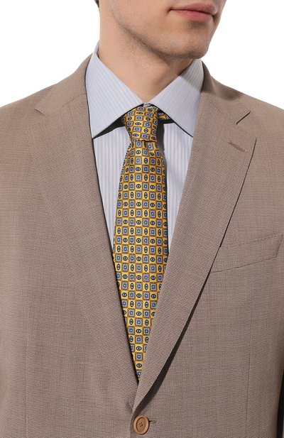 Шелковый галстук KITON желтого цвета по цене 31900 руб., арт. UCRVKLC01I90, фото 2 Шелковый галстук KITON, арт. UCRVKLC01I90, фото 2