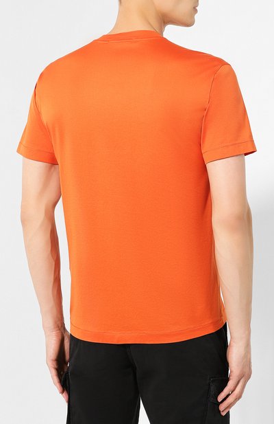 Хлопковая футболка STONE ISLAND оранжевого цвета по цене 15350 руб., арт. 711524113, фото 4 Хлопковая футболка STONE ISLAND, арт. 711524113, фото 4