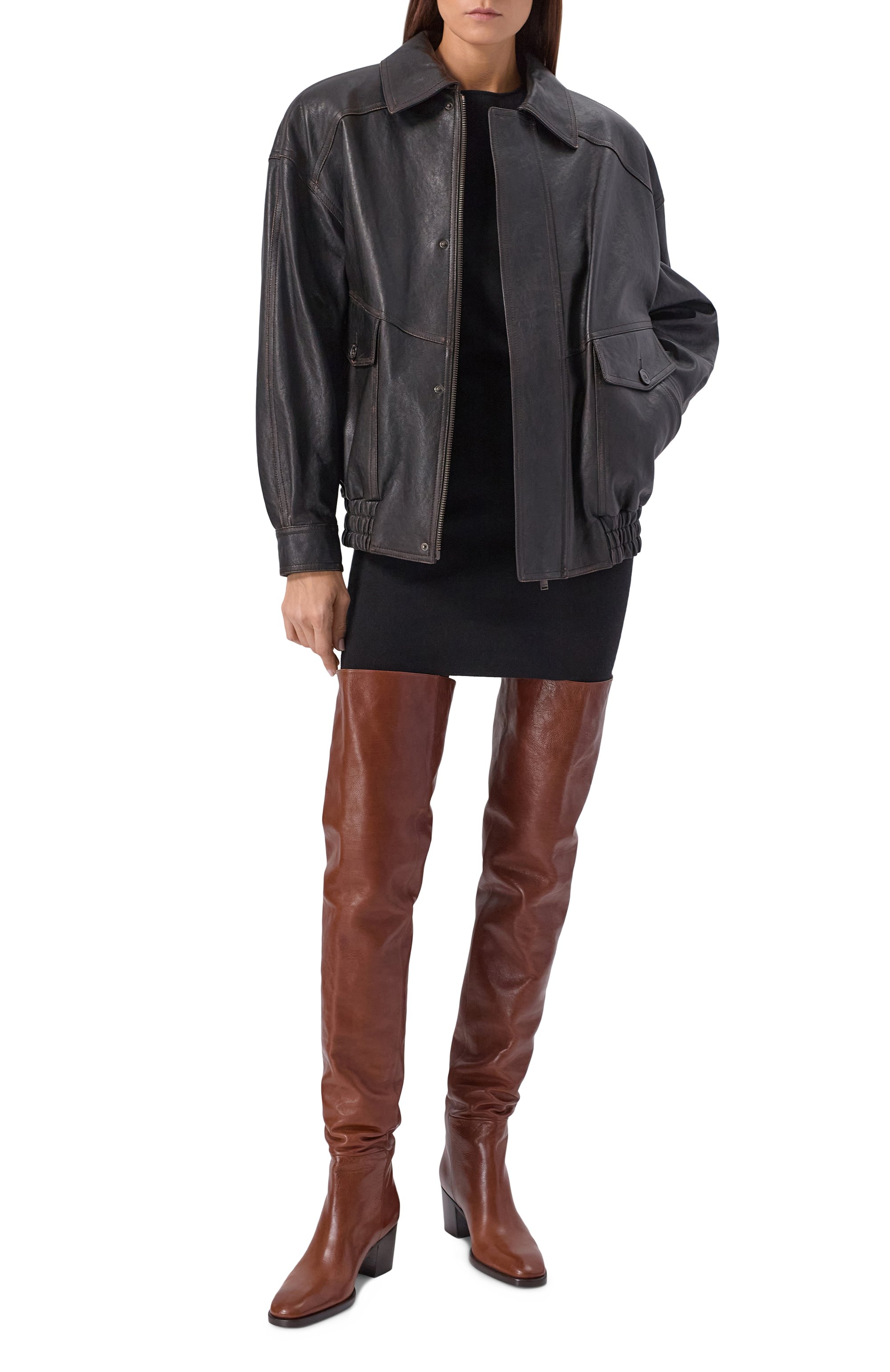 Кожаные ботфорты odéon 70 SAINT LAURENT, арт. 841354/25V00, фото 3