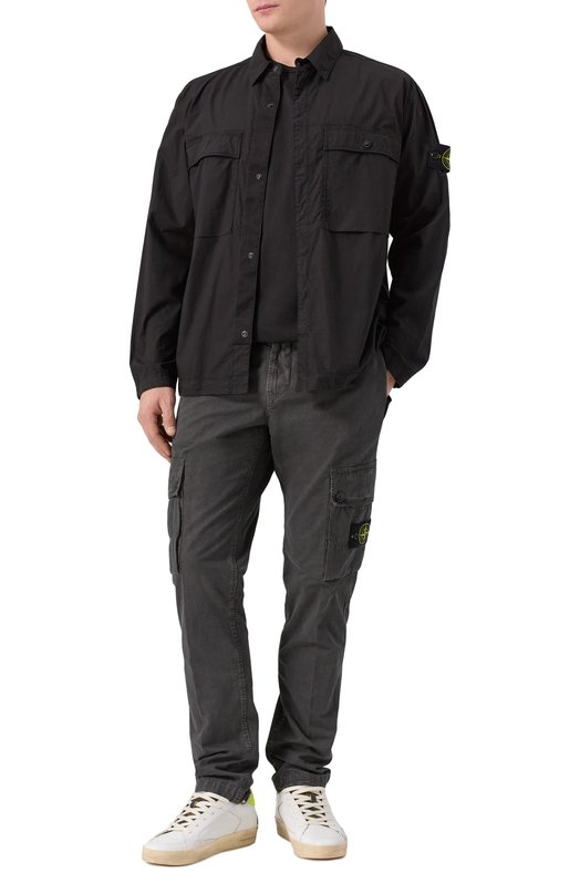 Хлопковые брюки-карго Stone Island K1S153100303/S00WA Серый  K1S153100303/S00WA Фото 2