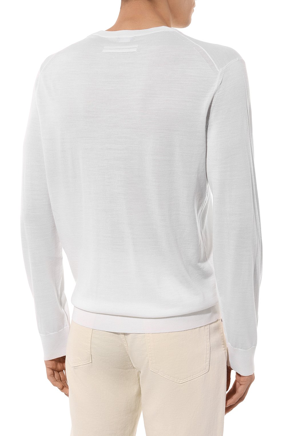 Шерстяной джемпер ZEGNA белого цвета по цене 99500 руб., арт. UDM00A7/110, фото 4 Шерстяной джемпер ZEGNA, арт. UDM00A7/110, фото 4