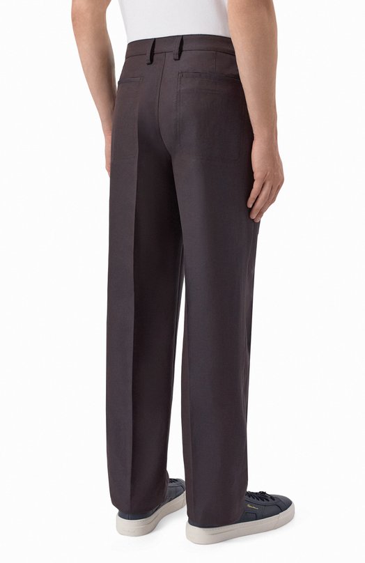 Брюки из шерсти и льна Canali U91810/AV05972 Коричневый  U91810/AV05972 Фото 4