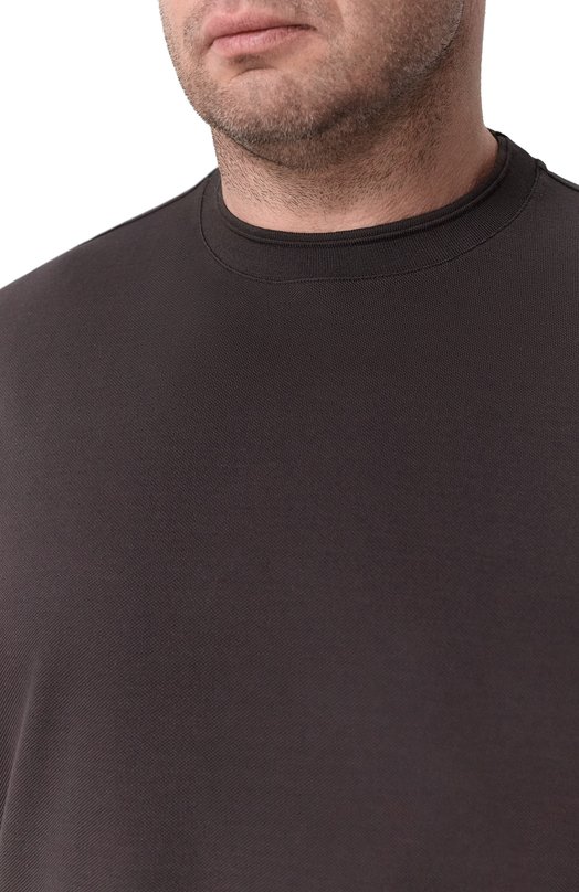 Хлопковая футболка Canali T0931/MJ02439_001 Коричневый  T0931/MJ02439_001 Фото 5