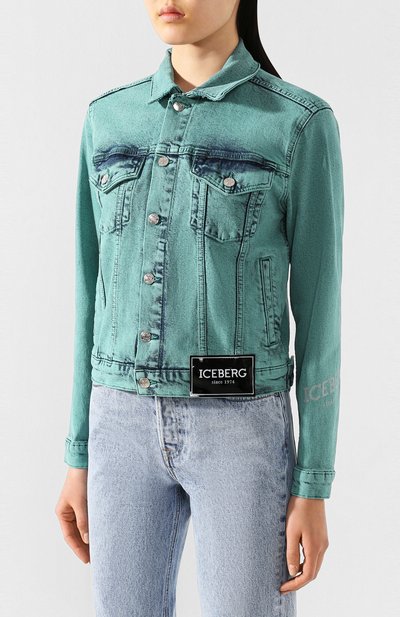 Джинсовая куртка ICEBERG зеленого цвета по цене 29450 руб., арт. 20E I2P0/0013/6005, фото 3 Джинсовая куртка ICEBERG, арт. 20E I2P0/0013/6005, фото 3
