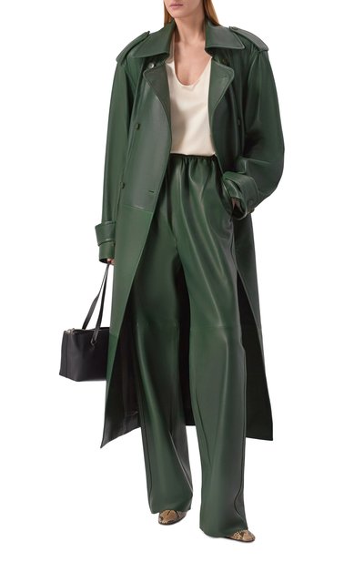 Кожаный тренч PETAR PETROV зеленого цвета по цене 695000 руб., арт. S26LM1, фото 2 Кожаный тренч PETAR PETROV, арт. S26LM1, фото 2