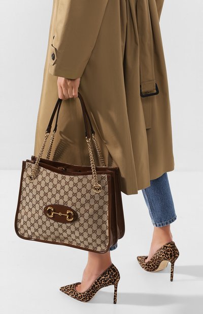 Сумка-тоут 1955 horsebit medium GUCCI коричневого цвета по цене 280800 руб., арт. 621144/GY50G, фото 2 Сумка-тоут 1955 horsebit medium GUCCI, арт. 621144/GY50G, фото 2