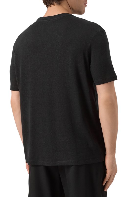Льняная футболка Balmain FH1EG000/BD09 Чёрный  FH1EG000/BD09 Фото 4