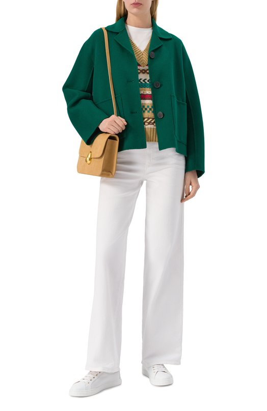 Шерстяное полупальто Weekend Max Mara SALE Зелёный  SALE Фото 2