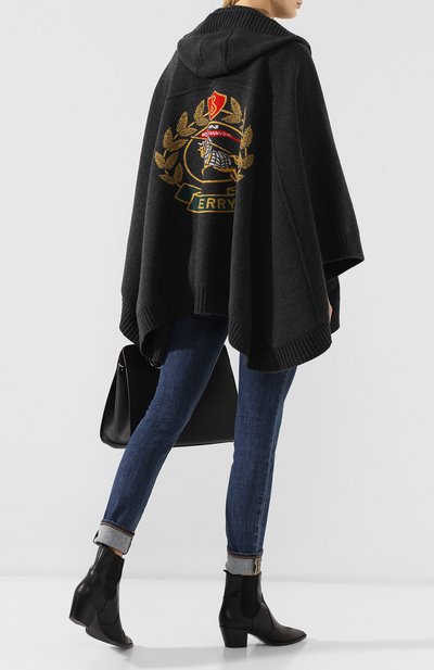 Шерстяное пончо BURBERRY темно-серого цвета по цене 199500 руб., арт. 4078522, фото 2 Шерстяное пончо BURBERRY, арт. 4078522, фото 2