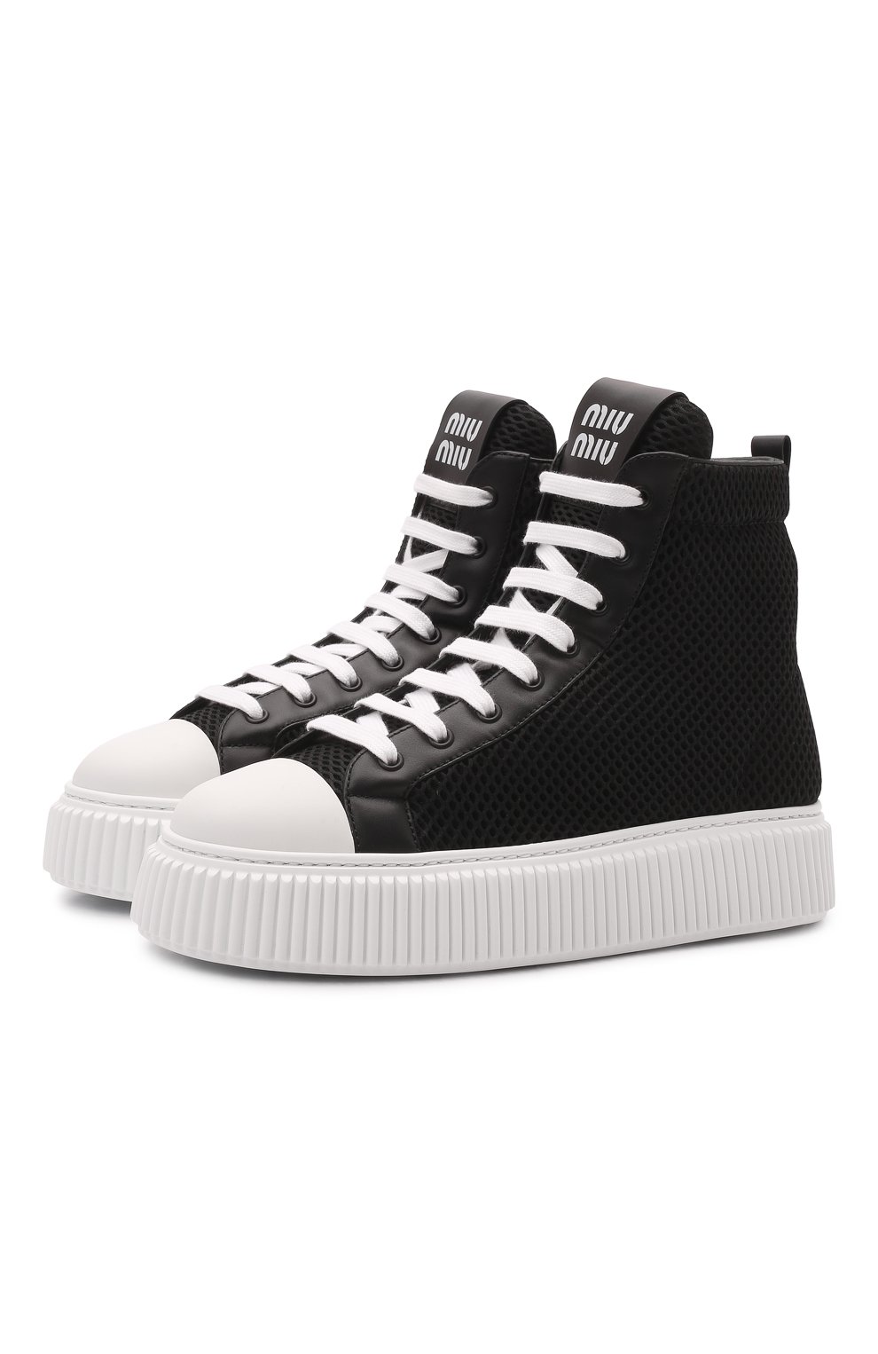 Комбинированные кеды MIU MIU, арт. 5T727D-77T-F0002-005, фото 1