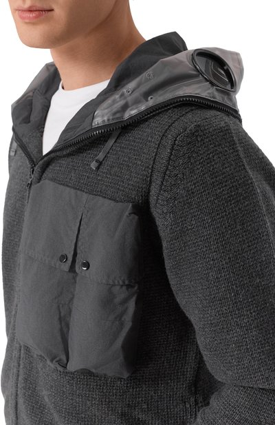 Шерстяной кардиган C.P. COMPANY темно-серого цвета по цене 84950 руб., арт. 19CMKN245A110149M, фото 5 Шерстяной кардиган C.P. COMPANY, арт. 19CMKN245A110149M, фото 5