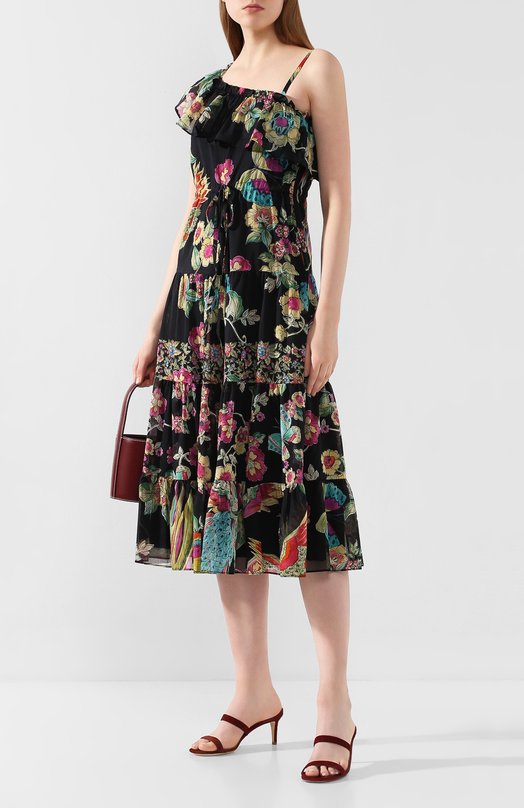 Платье из смеси хлопка и шелка REDVALENTINO Чёрный, фото 2