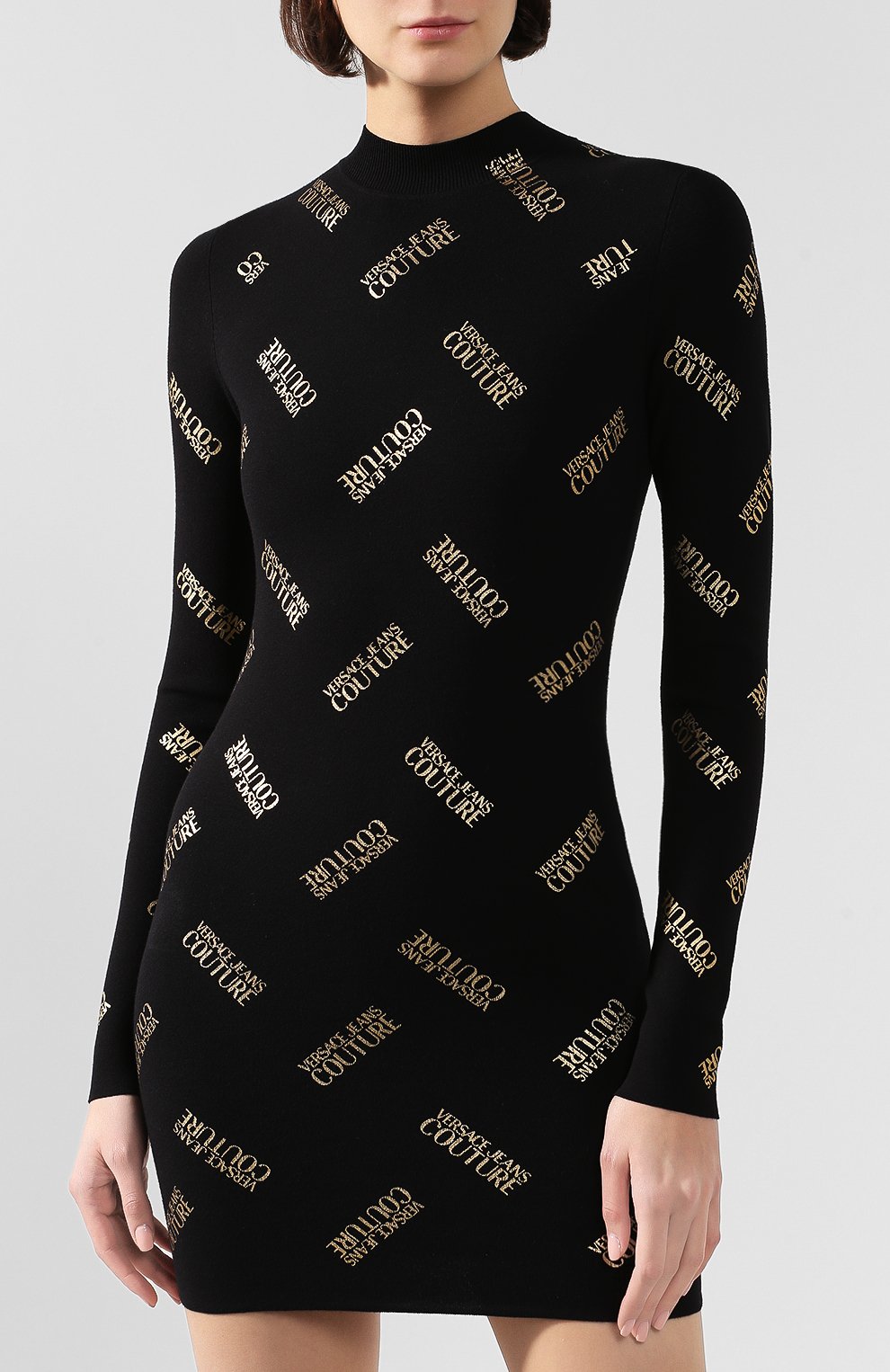 Платье VERSACE JEANS COUTURE черного цвета по цене 32500 руб., арт. B4HUA816-UDPM16/50309, фото 3 Платье VERSACE JEANS COUTURE, арт. B4HUA816-UDPM16/50309, фото 3