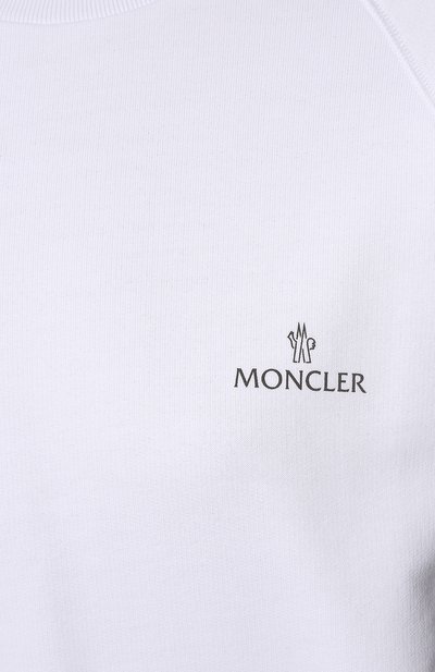 Хлопковый свитшот MONCLER белого цвета по цене 42700 руб., арт. H1-093-8G000-08-809KR, фото 5 Хлопковый свитшот MONCLER, арт. H1-093-8G000-08-809KR, фото 5