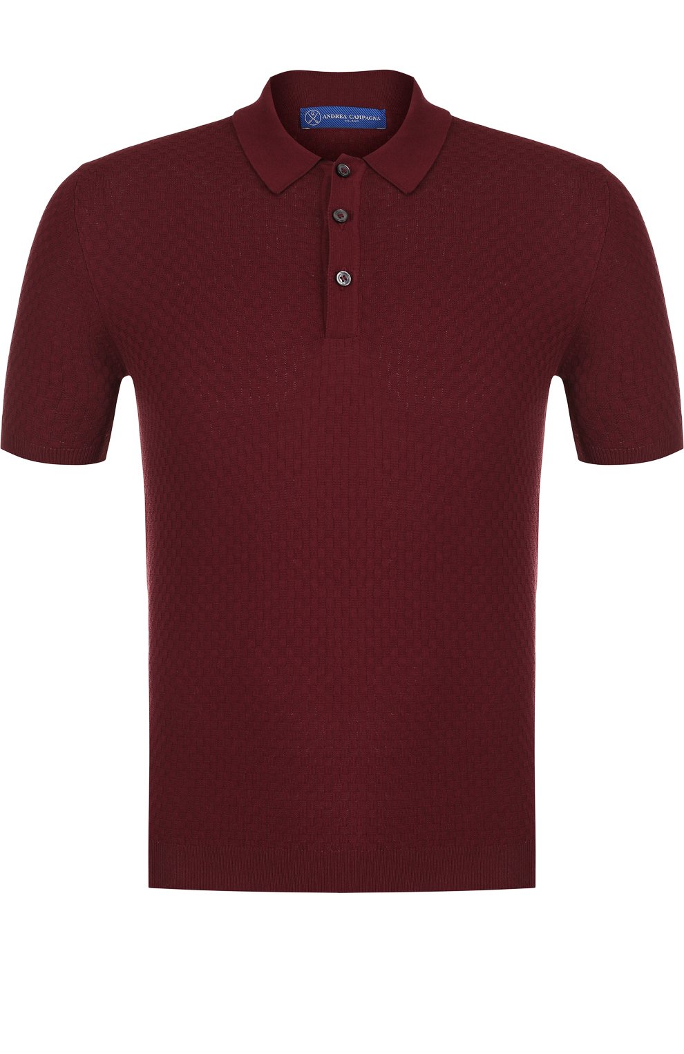 Однотонное хлопковое поло ANDREA CAMPAGNA, арт. 57174/20619, фото 1