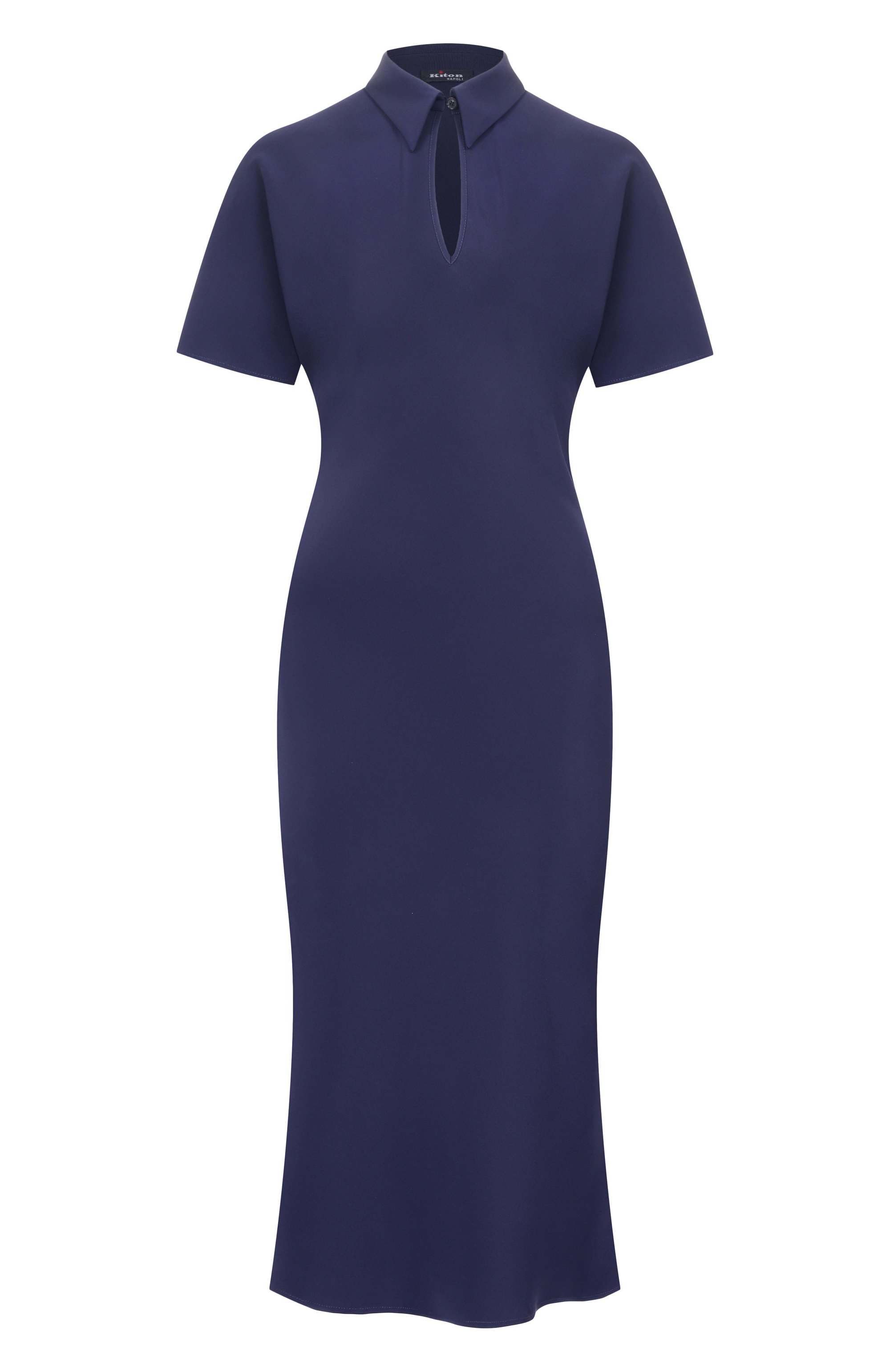 Шелковое платье KITON синего цвета по цене 299500 руб., арт. D55313K0977A, фото 1 Шелковое платье KITON, арт. D55313K0977A, фото 1