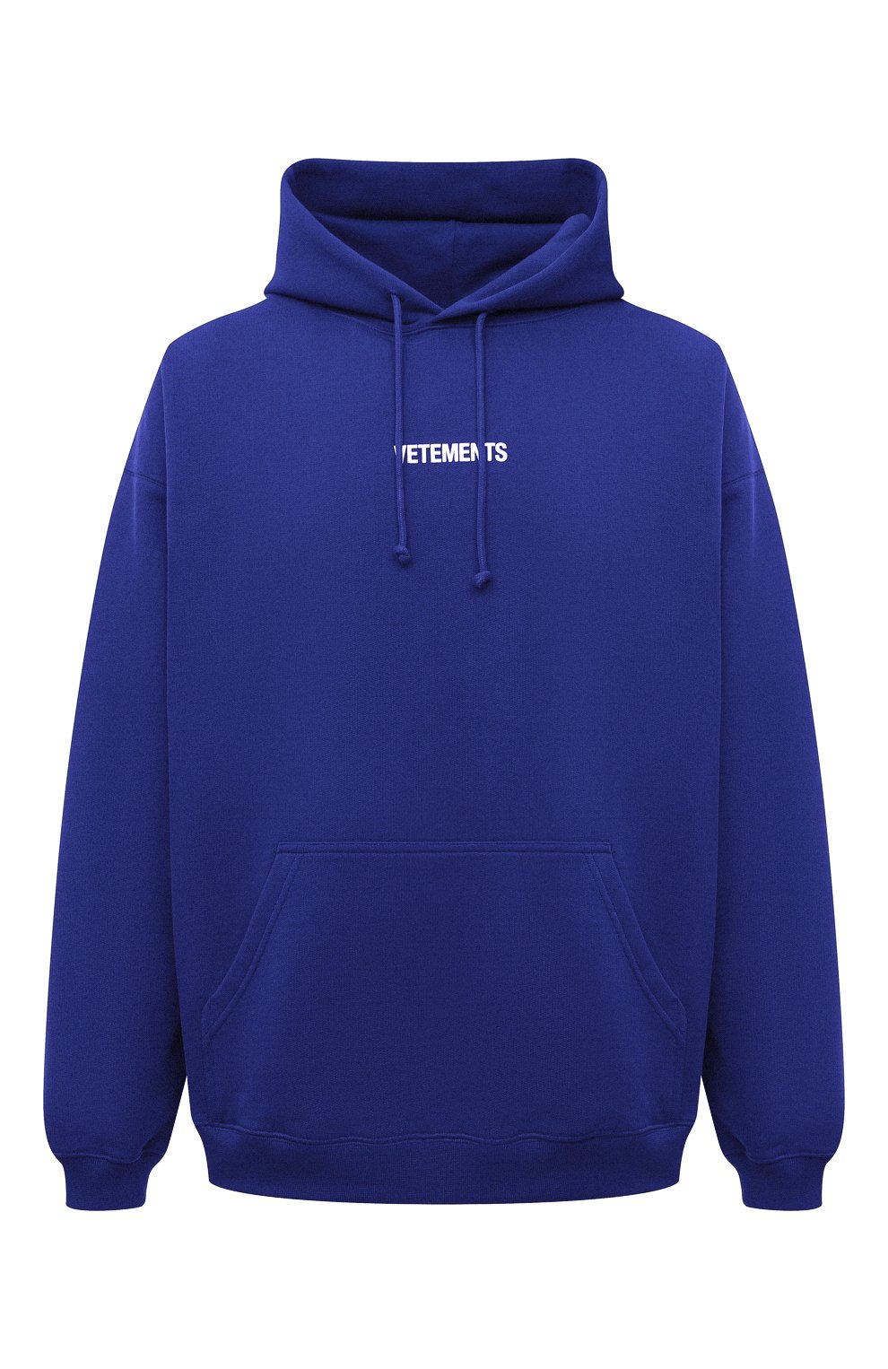 Хлопковое худи VETEMENTS синего цвета по цене 68050 руб., арт. UE52TR380N 1601/M, фото 1 Хлопковое худи VETEMENTS, арт. UE52TR380N 1601/M, фото 1