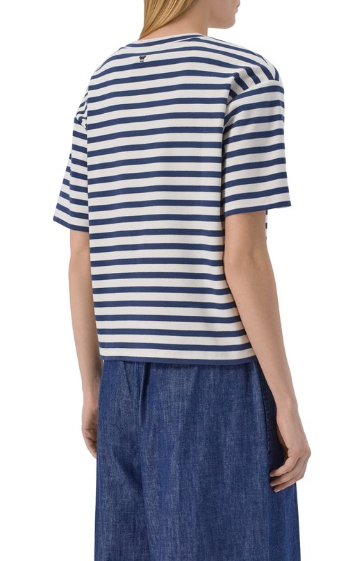 Хлопковая футболка Weekend Max Mara WKDSABAT0 Синий  WKDSABAT0 Фото 4