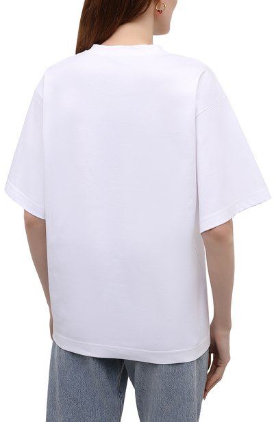 Хлопковая футболка DOLCE & GABBANA белого цвета по цене 72750 руб., арт. F8050Z/HU7H8, фото 4 Хлопковая футболка DOLCE & GABBANA, арт. F8050Z/HU7H8, фото 4