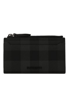Мужской футляр для кредитных карт BURBERRY темно-серого цвета, арт. 8074106 | Фото 1 (Материал: Текстиль, Экокожа, Синтетический материал; Нос: Не проставлено)