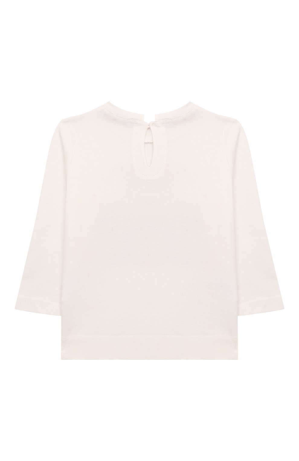 Хлопковый лонгслив MONNALISA молочного цвета по цене 6900 руб., арт. 39D607., фото 2 Хлопковый лонгслив MONNALISA, арт. 39D607., фото 2