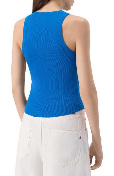 Майка из хлопка и кашемира ADDICTED синего цвета по цене 15030 руб., арт. MK911C, фото 4 Майка из хлопка и кашемира ADDICTED, арт. MK911C, фото 4