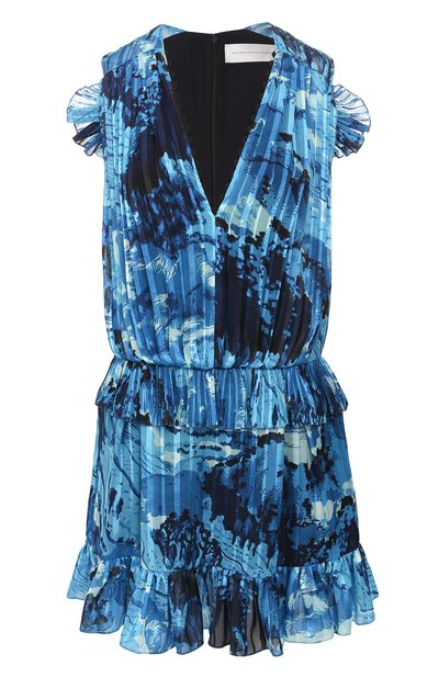 Женское платье с принтом VICTORIA, VICTORIA BECKHAM, арт. DRVV 642 SS19 PRINTED SATIN STRIPE