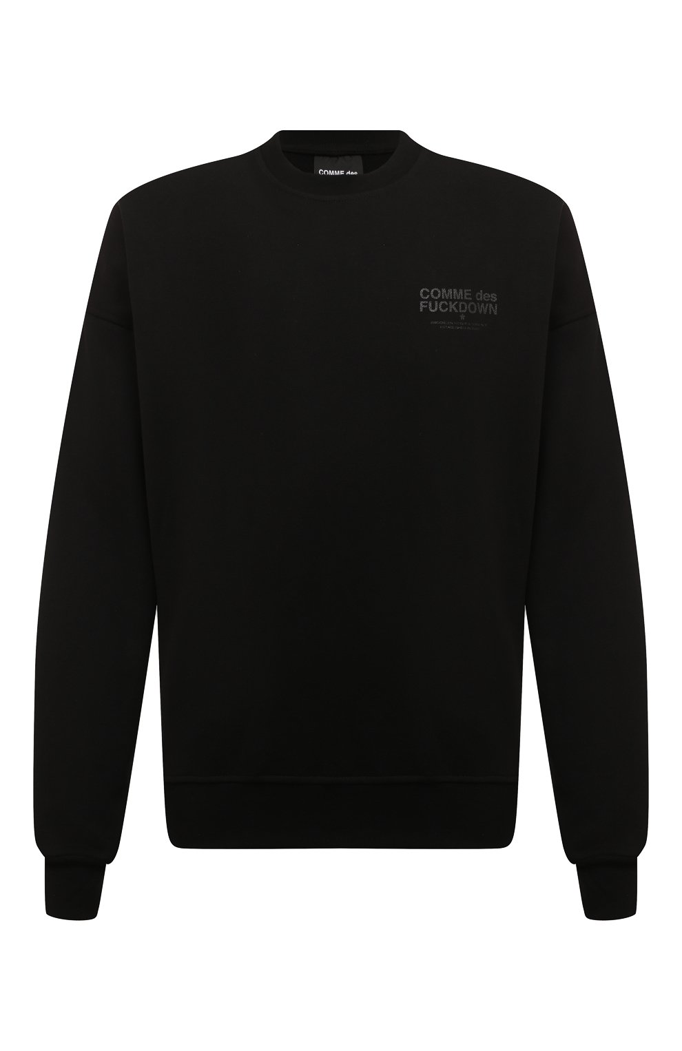 Хлопковый свитшот COMME DES FUCKDOWN черного цвета по цене 11100 руб., арт. CFABM01326, фото 1 Хлопковый свитшот COMME DES FUCKDOWN, арт. CFABM01326, фото 1