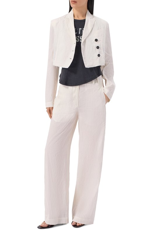 Жакет изо льна и хлопка Isabel Benenato DW06S26 Кремовый  DW06S26 Фото 2