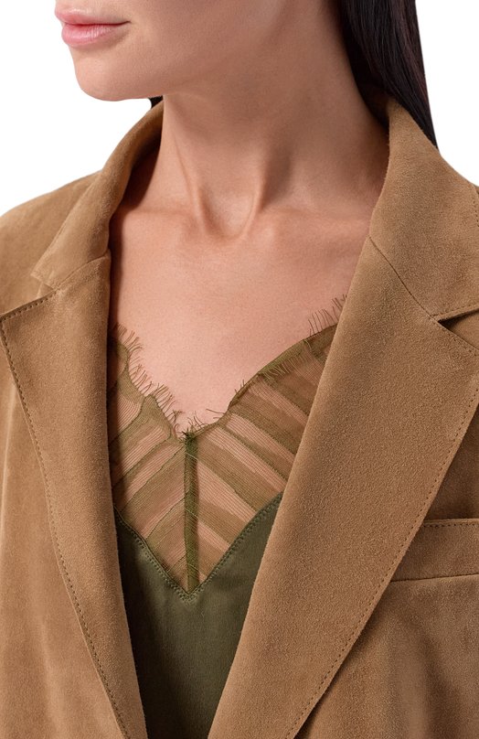 Замшевый жакет Weekend Max Mara R0LANDA Бежевый  R0LANDA Фото 5