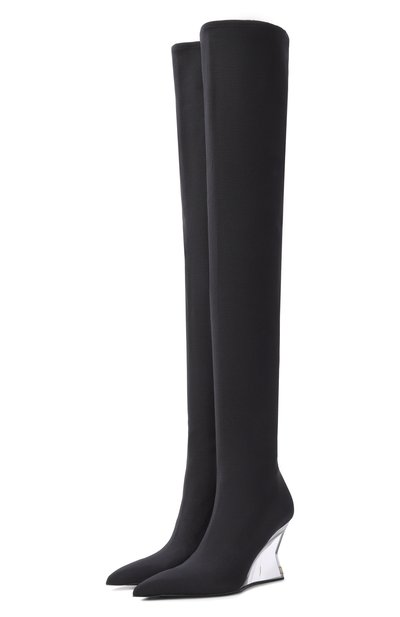 Женские текстильные ботфорты BALMAIN, арт. GN1TB203/TKNI