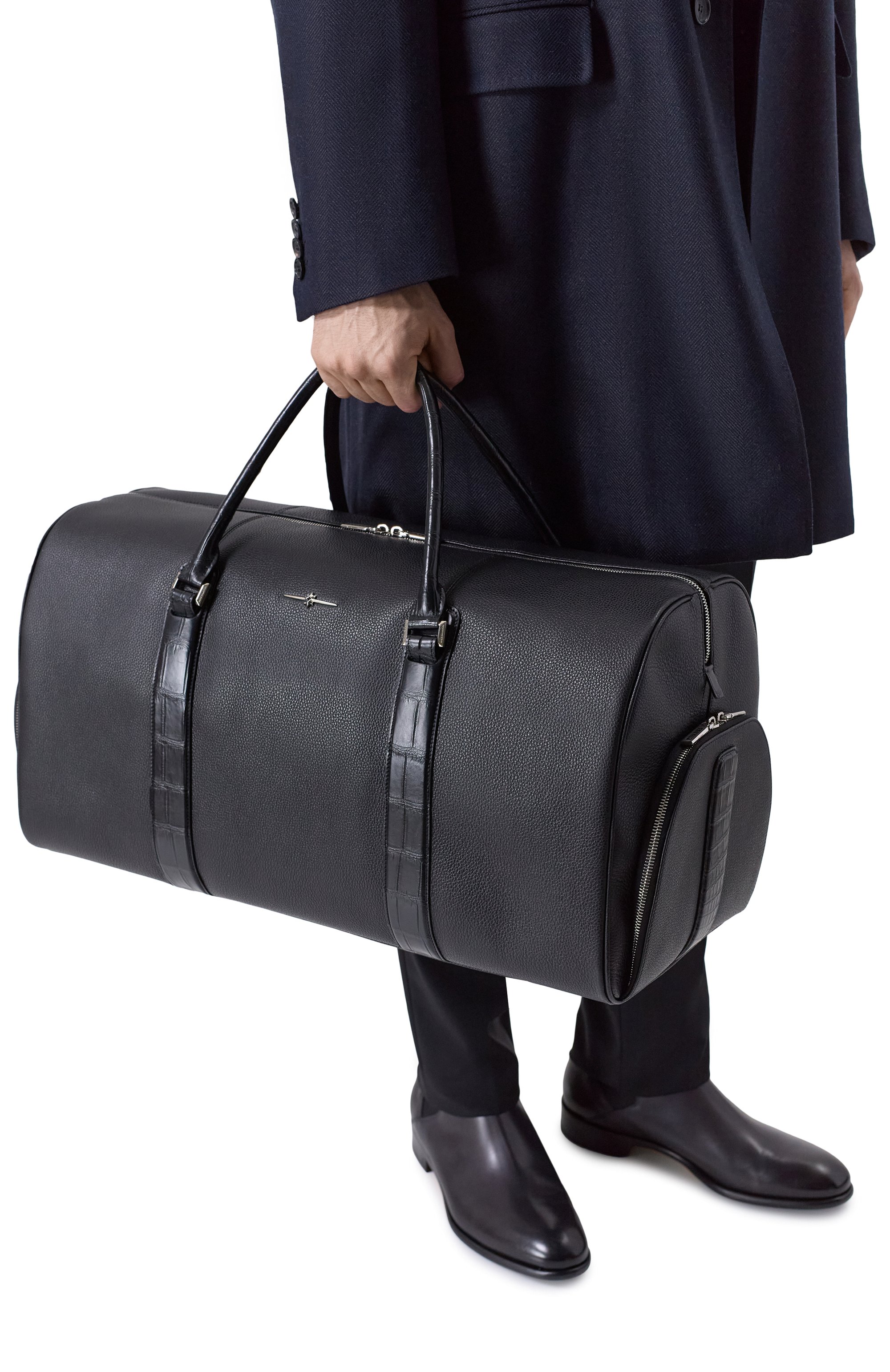 Сумка с отделкой из кожи крокодила AURUS COLLECTION, арт. RB001BKS, фото 2