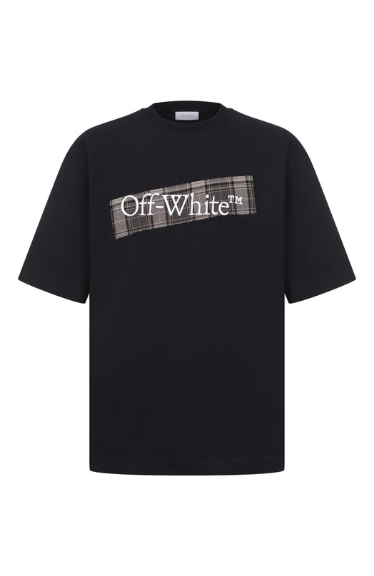 Хлопковая футболка Off-White 0MAA120F25JER00N Чёрный 0MAA120F25JER00N