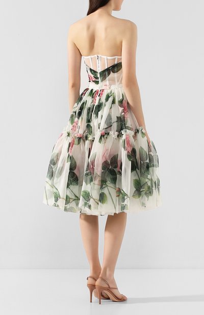 Шелковое платье DOLCE & GABBANA белого цвета по цене 435000 руб., арт. F6I0DT/HS19T, фото 4 Шелковое платье DOLCE & GABBANA, арт. F6I0DT/HS19T, фото 4
