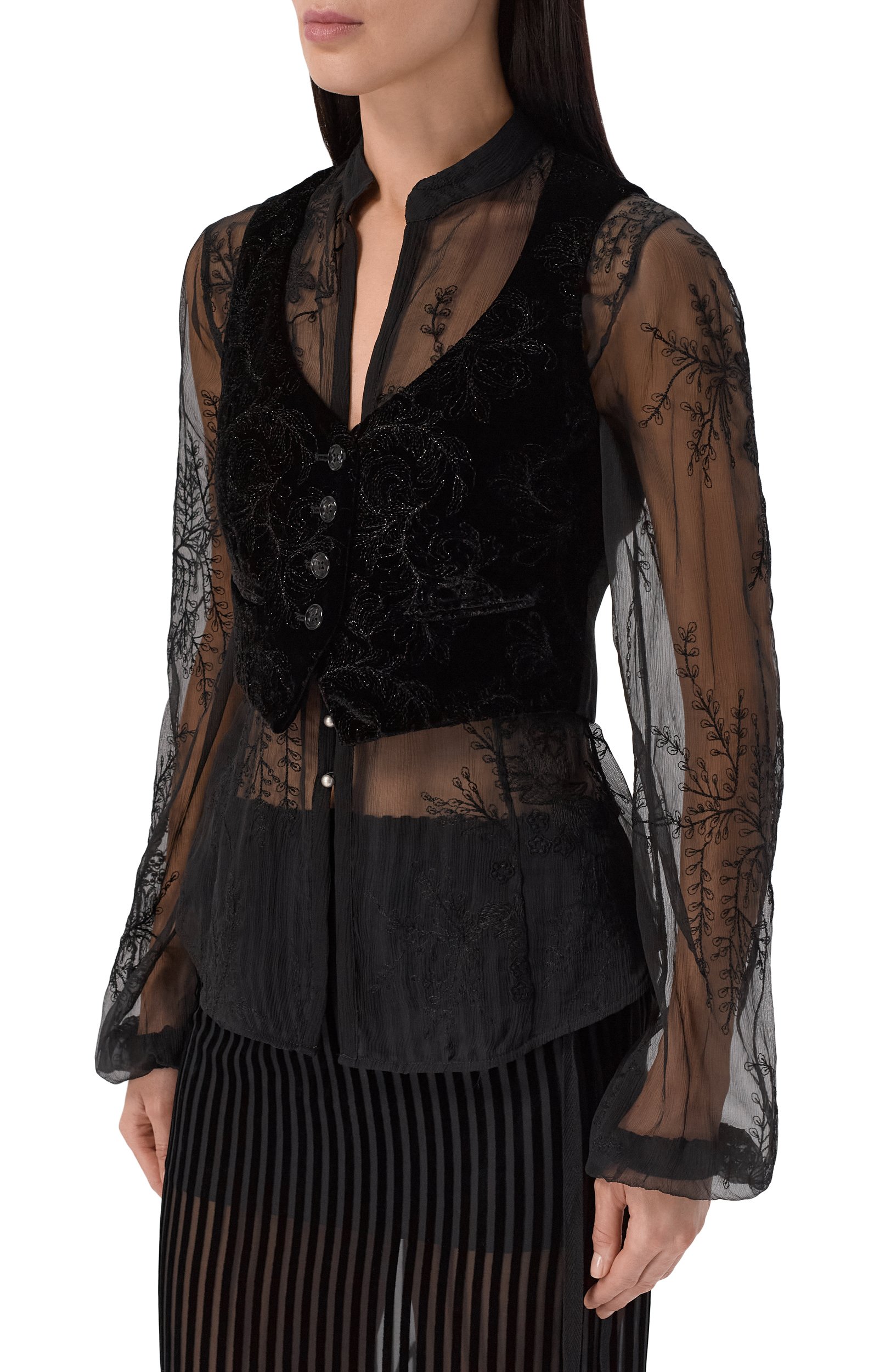 Жилет из вискозы и шелка ANN DEMEULEMEESTER, арт. B0014269/FA753, фото 3
