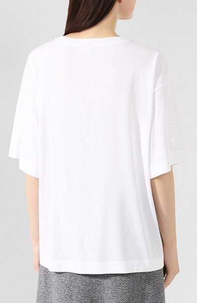 Хлопковая футболка DRIES VAN NOTEN белого цвета по цене 22900 руб., арт. 192-11179-8611, фото 4 Хлопковая футболка DRIES VAN NOTEN, арт. 192-11179-8611, фото 4