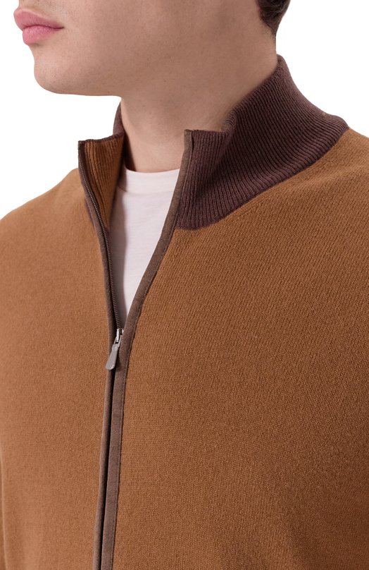 Кардиган из шерсти и кашемира Gran Sasso 55106/19669 Коричневый  55106/19669 Фото 5