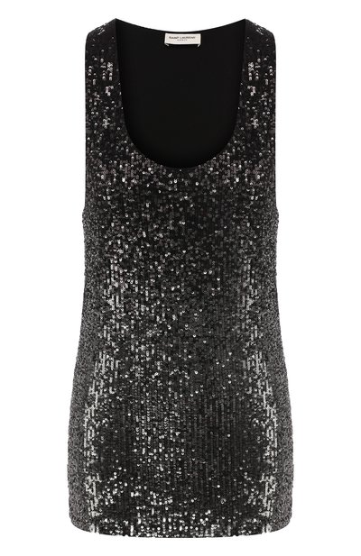 Женская майка с пайетками SAINT LAURENT, арт. 615505/YBSH2