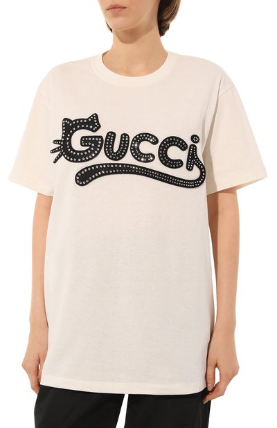 Хлопковая футболка GUCCI, арт. 615044 XJDGW, фото 3