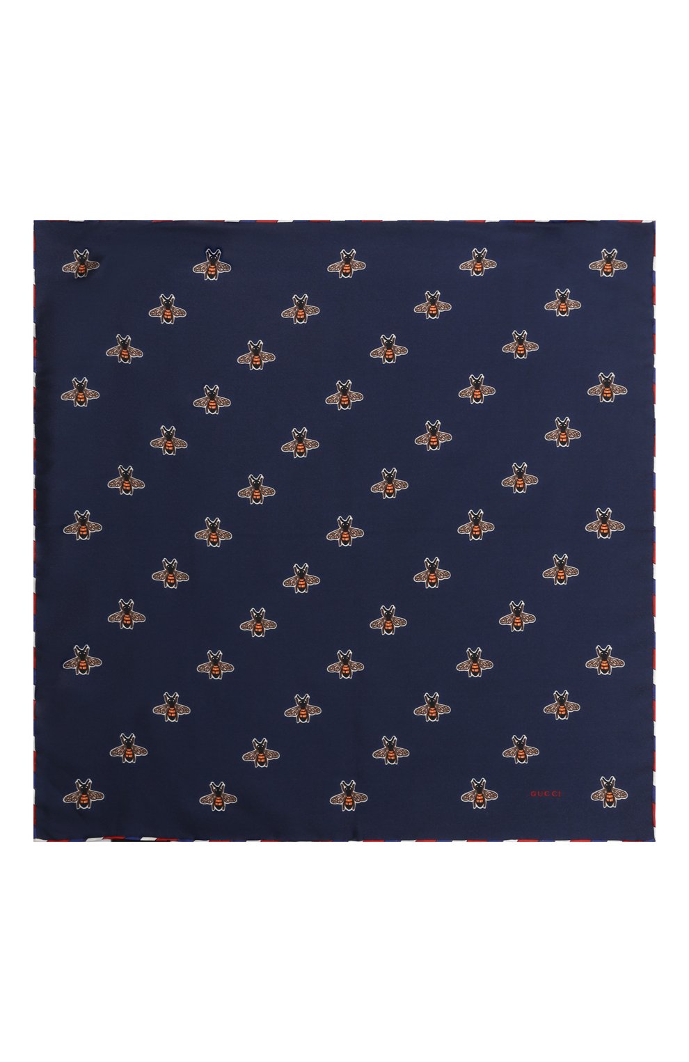 Шелковый платок GUCCI синего цвета по цене 20160 руб., арт. 497910 4G001, фото 3 Шелковый платок GUCCI, арт. 497910 4G001, фото 3