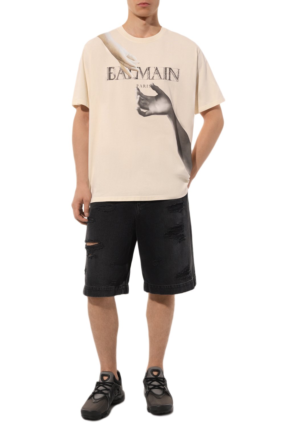Хлопковая футболка BALMAIN, арт. AH0EG010/GC81, фото 2