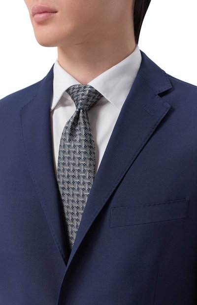 Шелковый галстук CANALI серого цвета по цене 21450 руб., арт. 18/HJ04497, фото 2 Шелковый галстук CANALI, арт. 18/HJ04497, фото 2