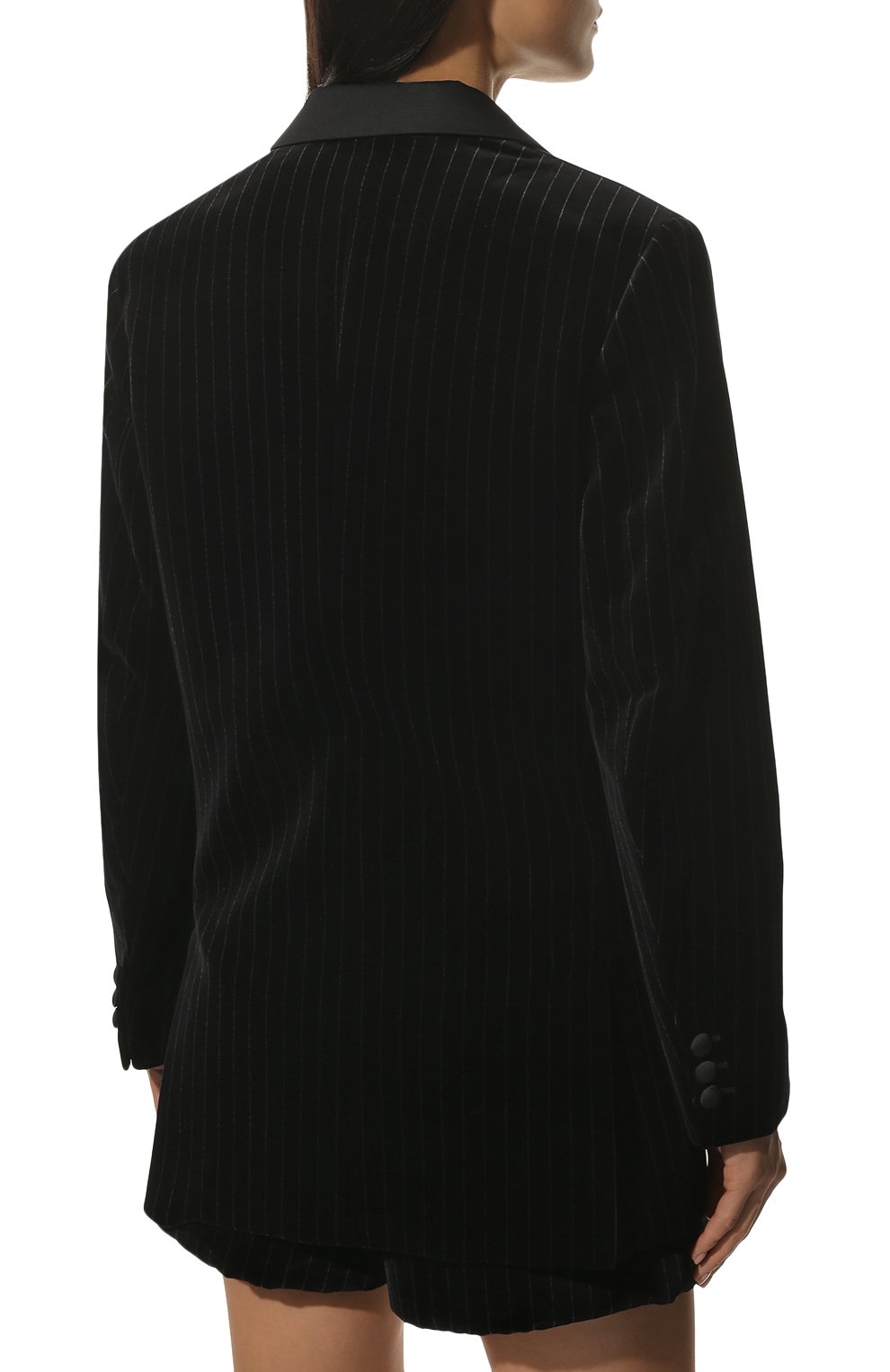 Бархатный жакет MIU MIU черного цвета по цене 280000 руб., арт. MH1628-1ZGU-F0002, фото 4 Бархатный жакет MIU MIU, арт. MH1628-1ZGU-F0002, фото 4