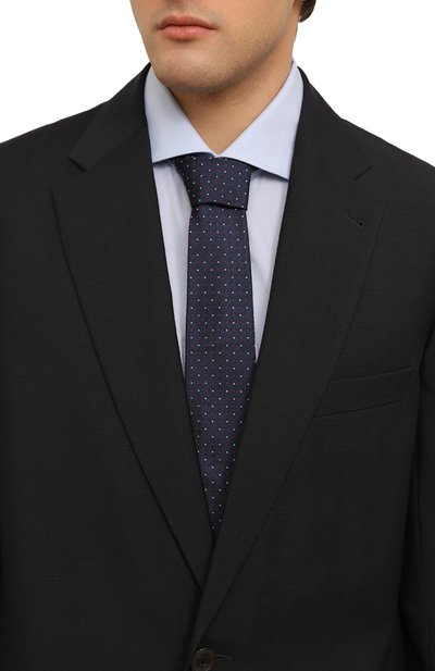 Шелковый галстук EMPORIO ARMANI темно-синего цвета по цене 14500 руб., арт. 340275/4R646, фото 2 Шелковый галстук EMPORIO ARMANI, арт. 340275/4R646, фото 2