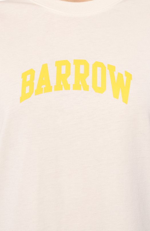 Хлопковая футболка Barrow F4BWW0TH067 Кремовый  F4BWW0TH067 Фото 5