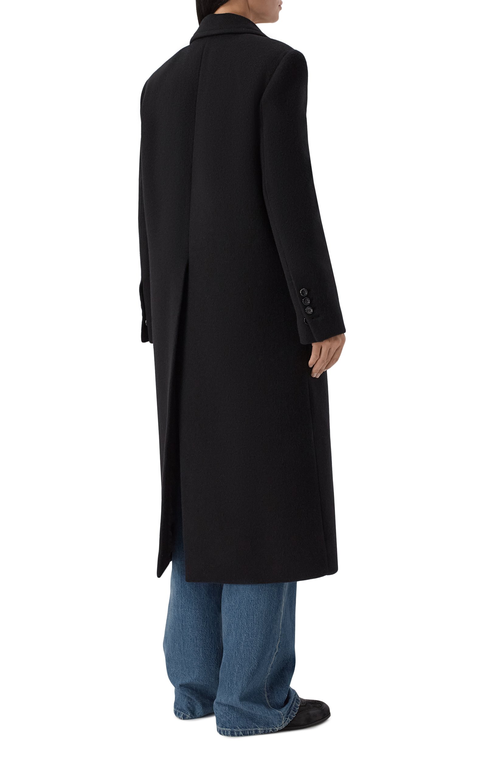 Шерстяное пальто ANN DEMEULEMEESTER черного цвета по цене 284500 руб., арт. B0014262/FA510, фото 4 Шерстяное пальто ANN DEMEULEMEESTER, арт. B0014262/FA510, фото 4